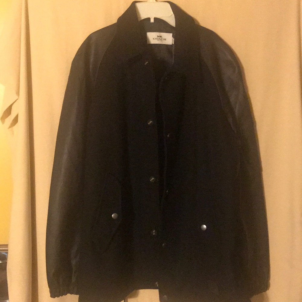 COACH Men’s Leather Varsity Bomber Jacket  NWT